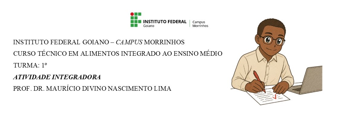 Cabeçalho do Instituto Federal Goiano. À direita um desenho de um jovem negro estudando em um notebook.