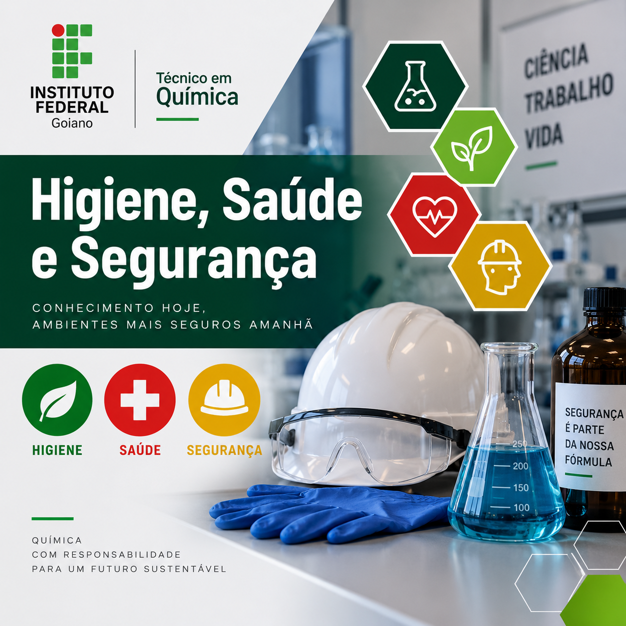 028668 - Higiene, Saúde e Segurança - 2026/1:Técnico em Química Integrado ao Ensino Médio, Integrado, 1º Período, Matriz 593, Turno Integral (2026)