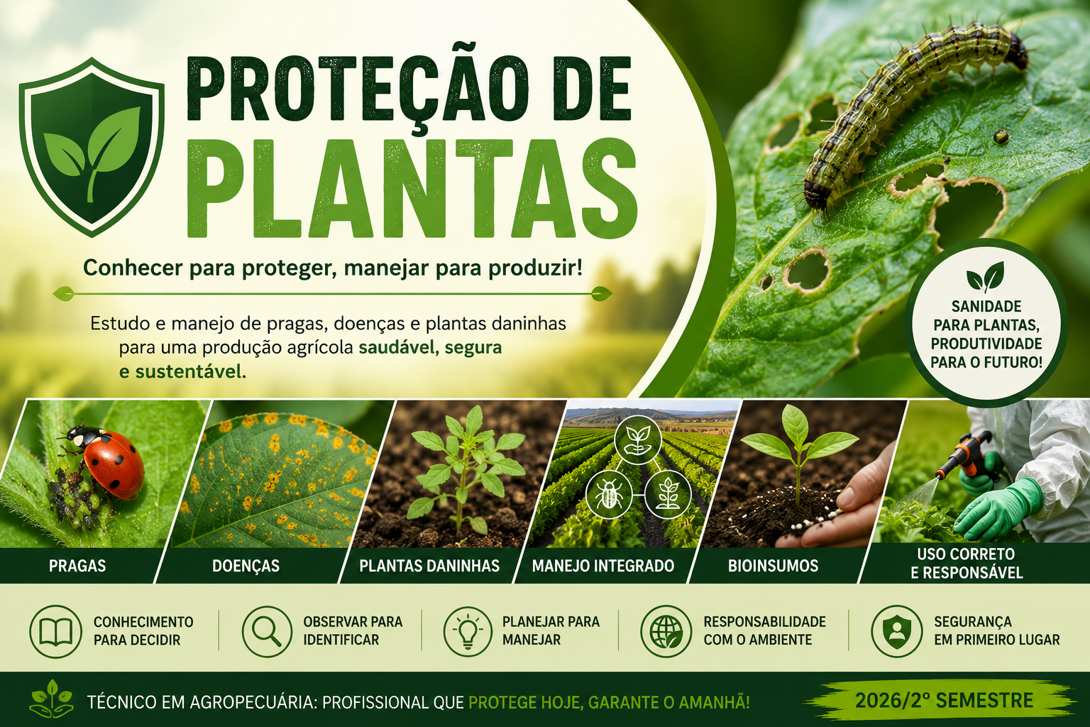 032831 - Proteção de Plantas - 2026/2:Técnico em Agropecuária, Técnico Concomitante, 2º Período, Matriz 581, Turno Matutino (2026)