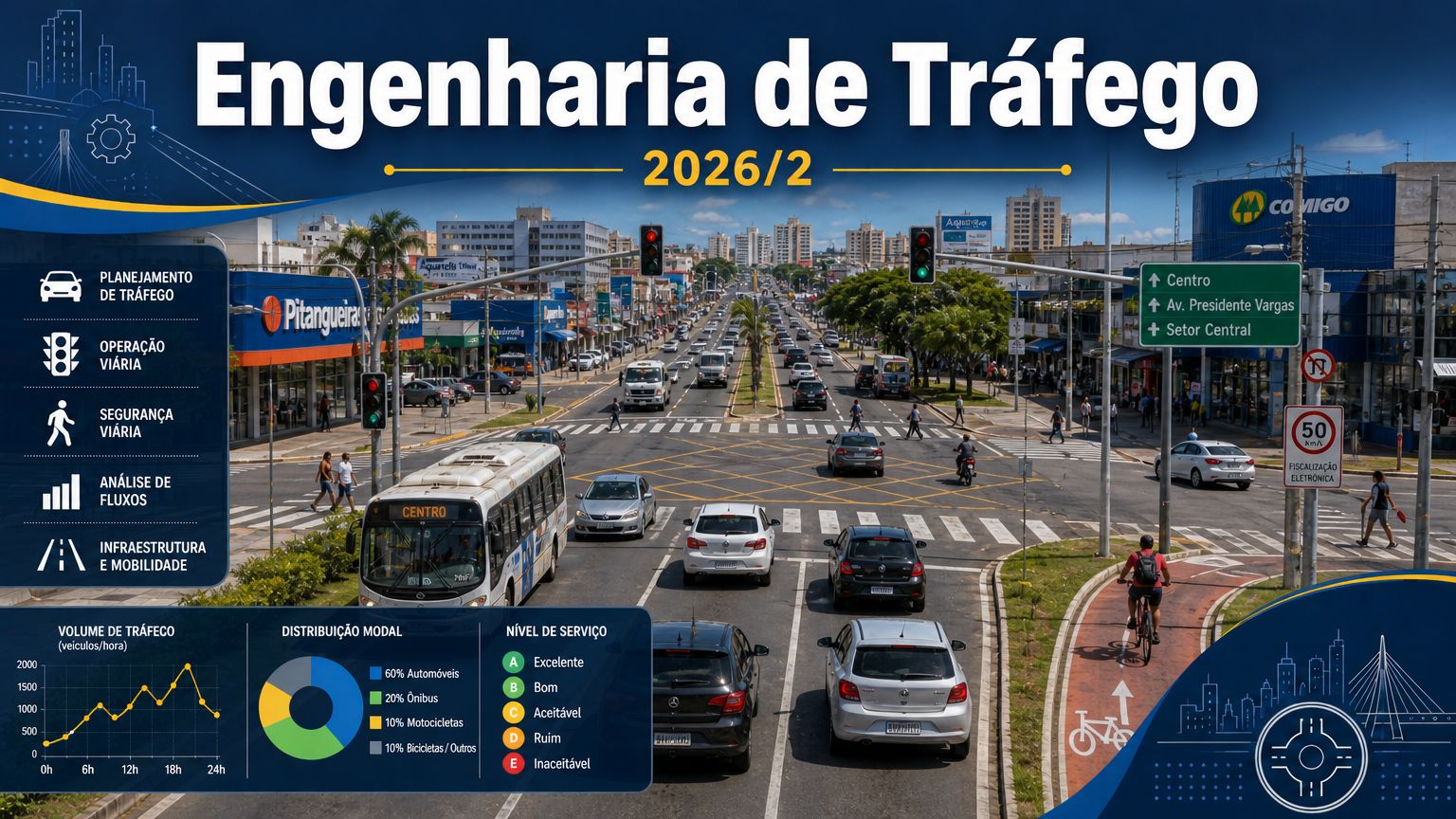 033110 - Engenharia de Tráfego - 2026/2:Bacharelado em Engenharia Civil, Bacharelado, 8º Período, Matriz 355, Turno Matutino (2026)