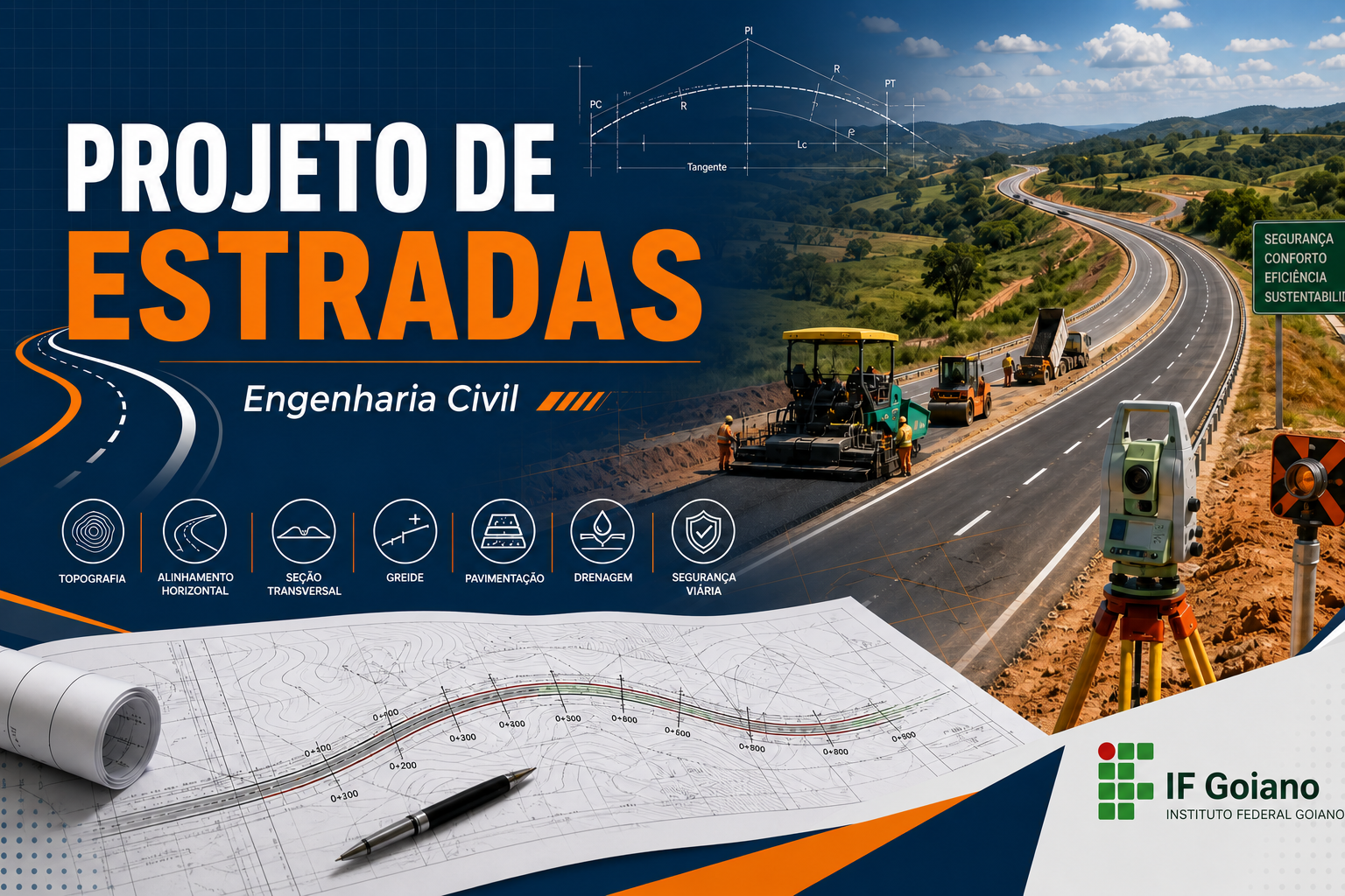 033107 - Projeto de Estradas - 2026/2:Bacharelado em Engenharia Civil, Bacharelado, 6º Período, Matriz 355, Turno Vespertino (2026)