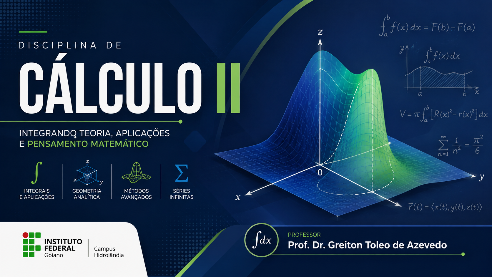 032133 - Cálculo II - 2026/2:Bacharelado em Agronomia, Bacharelado, 2º Período, Matriz 476, Turno Integral (2026)