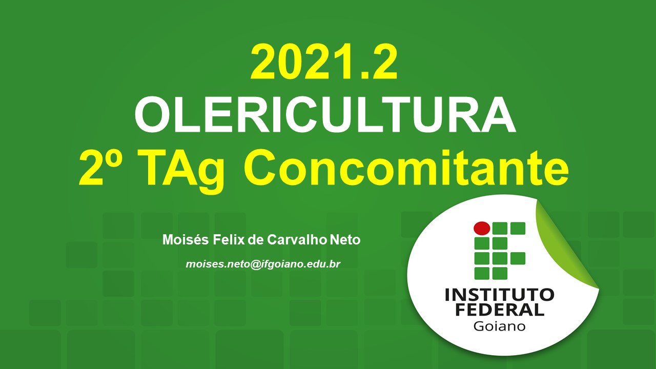Técnico em Agropecuária - Posse - 20212.07AGP11M.2M - 2021/2 ( 2º período ) - 168719 - Olericultura